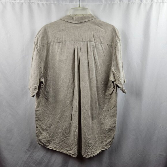 Trader Bay Men  Linen Blend Button Down Short Sleeve Shirt Size Large / Tall - Picture 5 of 5